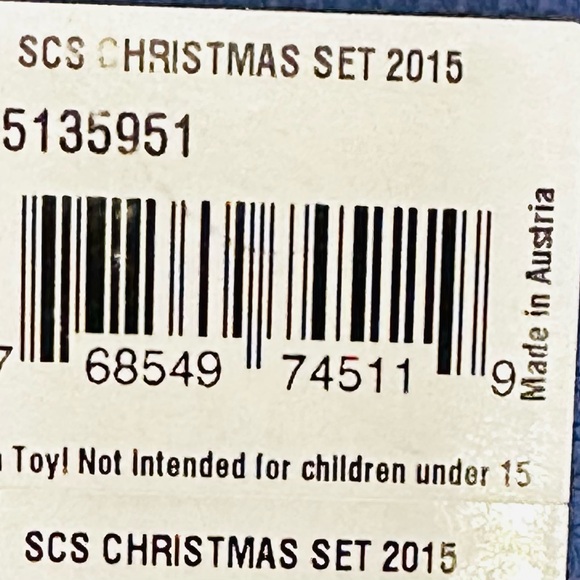 NIB Swarovski SCS 2015 Set Stand W 2 Gold Christmas Crystal Ornaments #5135951 - Picture 9 of 9